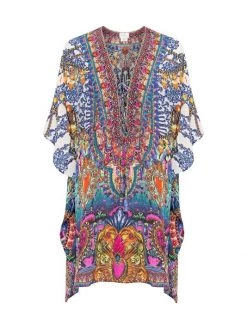 CAMILLA Printed Silk Short Kaftan
