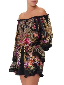 CAMILLA Frill-Trim Off-The-Shoulder Romper -CAMILLA outlet shop unnamed file 226