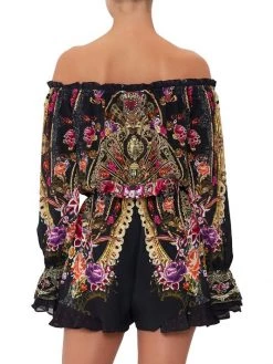 CAMILLA Frill-Trim Off-The-Shoulder Romper -CAMILLA outlet shop unnamed file 227