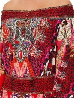 CAMILLA Printed Silk Off-The-Shoulder Minidress -CAMILLA outlet shop unnamed file 235