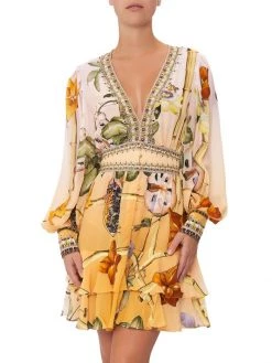 CAMILLA Floral Print Silk Frill Dress -CAMILLA outlet shop unnamed file 255