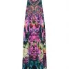 CAMILLA Printed Silk Racerback Maxi Dress