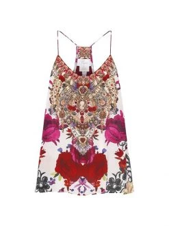 CAMILLA Printed Silk Tank