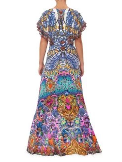 CAMILLA Ruffed Silk High-Low Maxi Dress -CAMILLA outlet shop unnamed file 310
