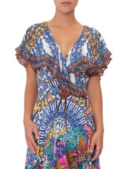 CAMILLA Ruffed Silk High-Low Maxi Dress -CAMILLA outlet shop unnamed file 311