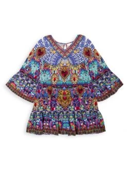 CAMILLA Little Girl's & Girl's A-Line Gathered Dress For Kids