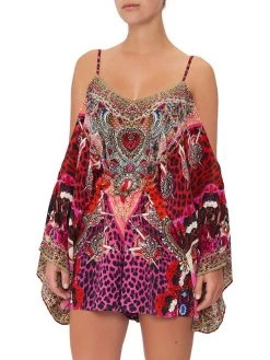 CAMILLA Printed Silk Cold-Shoulder Romper -CAMILLA outlet shop unnamed file 355