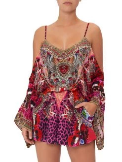CAMILLA Printed Silk Cold-Shoulder Romper -CAMILLA outlet shop unnamed file 357