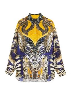 CAMILLA Printed Oversized-Fit Silk Shirt For Men