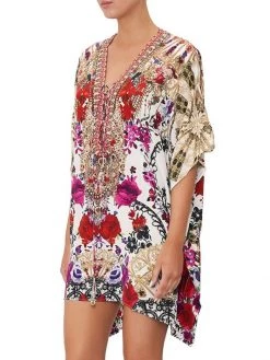 CAMILLA Floral Lace-Up Silk Caftan -CAMILLA outlet shop unnamed file 430