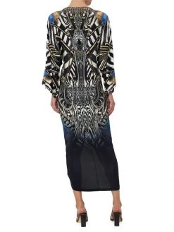 CAMILLA Knight Of The Wild Printed Twisted Midi-Dress -CAMILLA outlet shop unnamed file 494