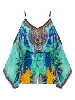 CAMILLA Silk Drop Shoulder Playsuit