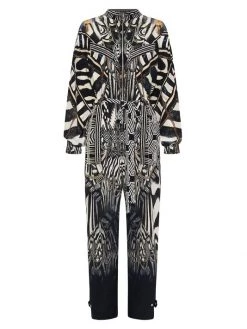 CAMILLA Knight Of The Wild Drawstring Zip-Up Jumpsuit