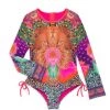 CAMILLA Little Girl's & Girl's Ruched Long-Sleeve One-Piece Swimsuit For Kids -CAMILLA outlet shop unnamed file 560