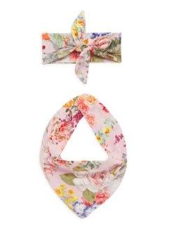 CAMILLA Baby Girl's Floral Headband & Bib Set For Kids