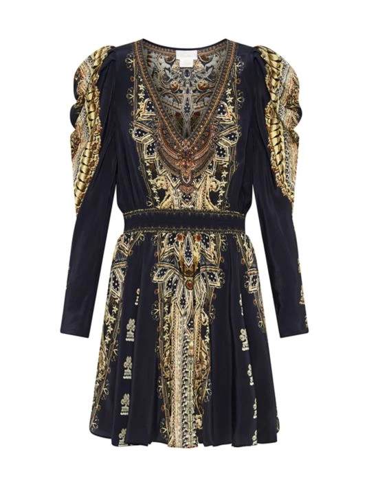 CAMILLA Silk Puff-Sleeve Minidress 3 CAMILLA Silk Puff-Sleeve Minidress