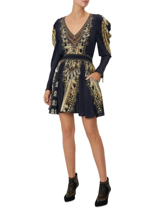 CAMILLA Silk Puff-Sleeve Minidress 4 CAMILLA Silk Puff-Sleeve Minidress - Image 2