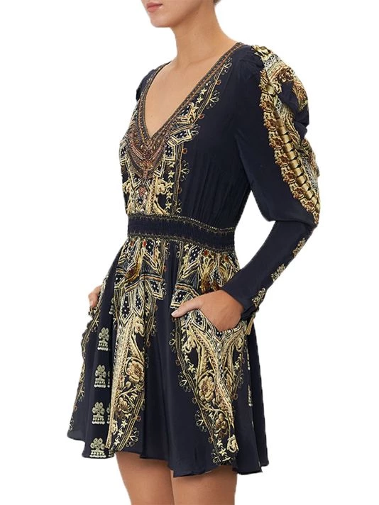 CAMILLA Silk Puff-Sleeve Minidress 6 CAMILLA Silk Puff-Sleeve Minidress - Image 4