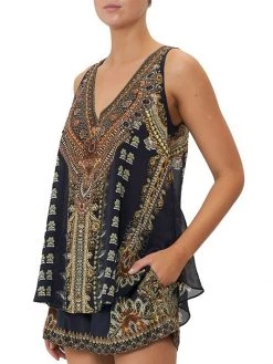 CAMILLA Its All Over Torero V-Neck Button-Back Top -CAMILLA outlet shop unnamed file 632