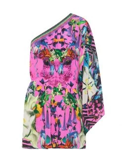 CAMILLA Painterly One-Shoulder Romper