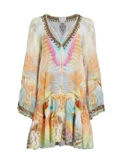 CAMILLA A-Line Gathered Panel Minidress