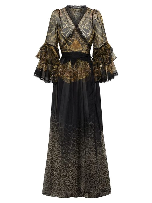 CAMILLA Printed Sheer Silk Wrap Dress 3 CAMILLA Printed Sheer Silk Wrap Dress