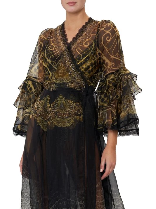 CAMILLA Printed Sheer Silk Wrap Dress 7 CAMILLA Printed Sheer Silk Wrap Dress - Image 5