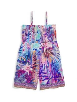 CAMILLA Little Girl's & Girl's South Beach Shirred Playsuit For Kids