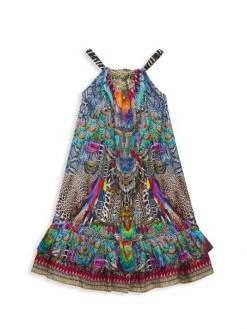 CAMILLA Little Girl's & Girl's Frill Hem Tiered Dress For Kids