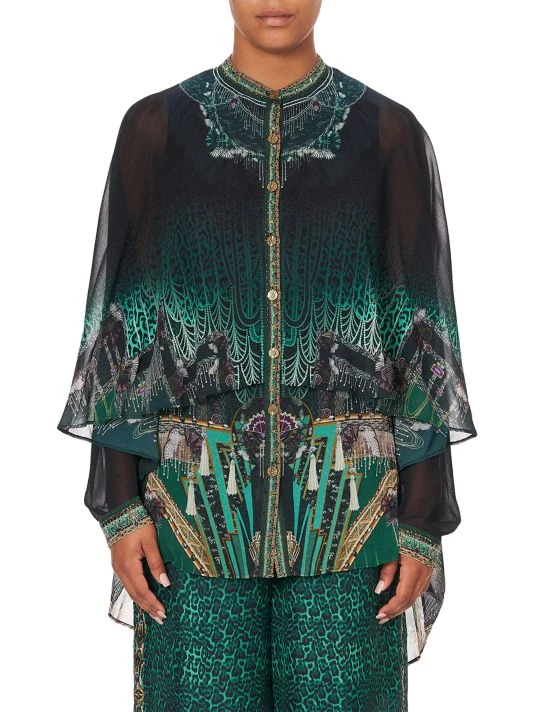 CAMILLA Cape-Overlay Printed Blouse 3 CAMILLA Cape-Overlay Printed Blouse