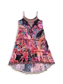 CAMILLA Little Girl's & Girl's Mayfair Mary Floral-Print High-Low Dress For Kids