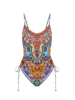 CAMILLA Lace-Up Side One-Piece Swimsuit